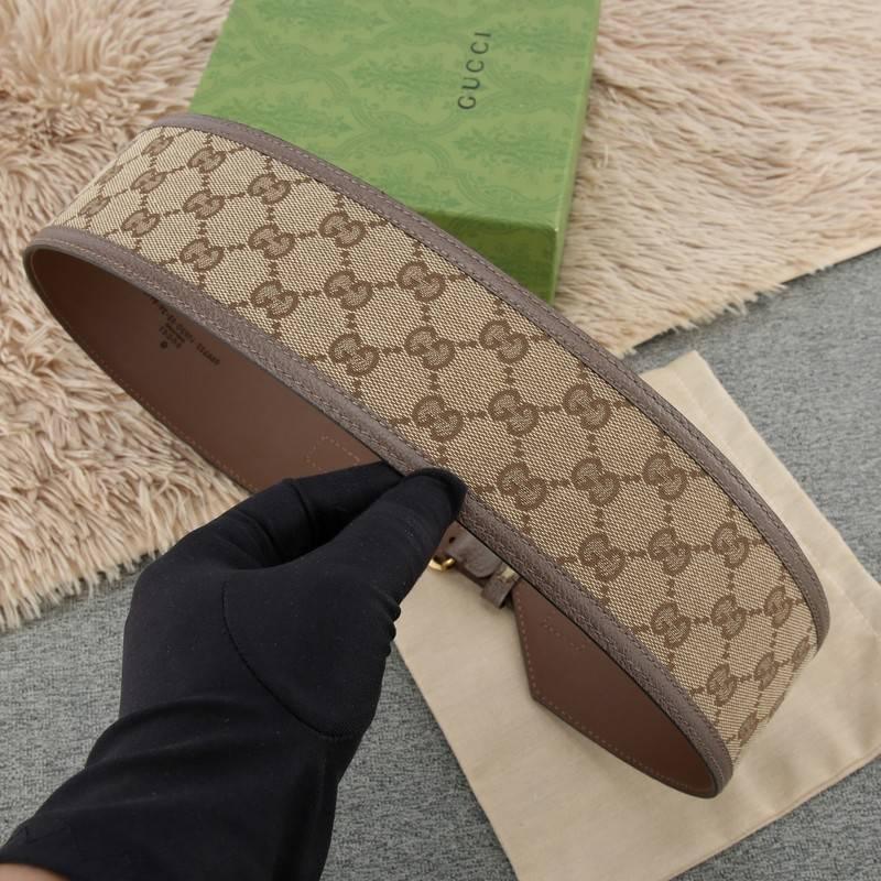 Gucci GG-buckle canvas Women belt 'Brown'