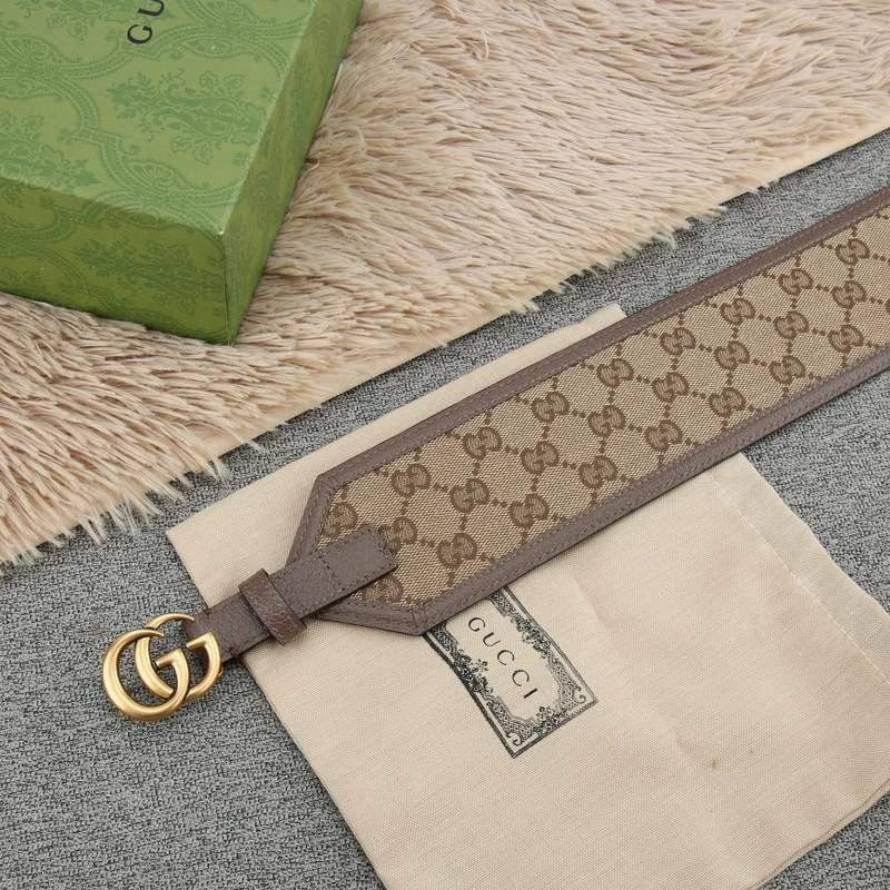 Gucci GG-buckle canvas Women belt 'Brown'