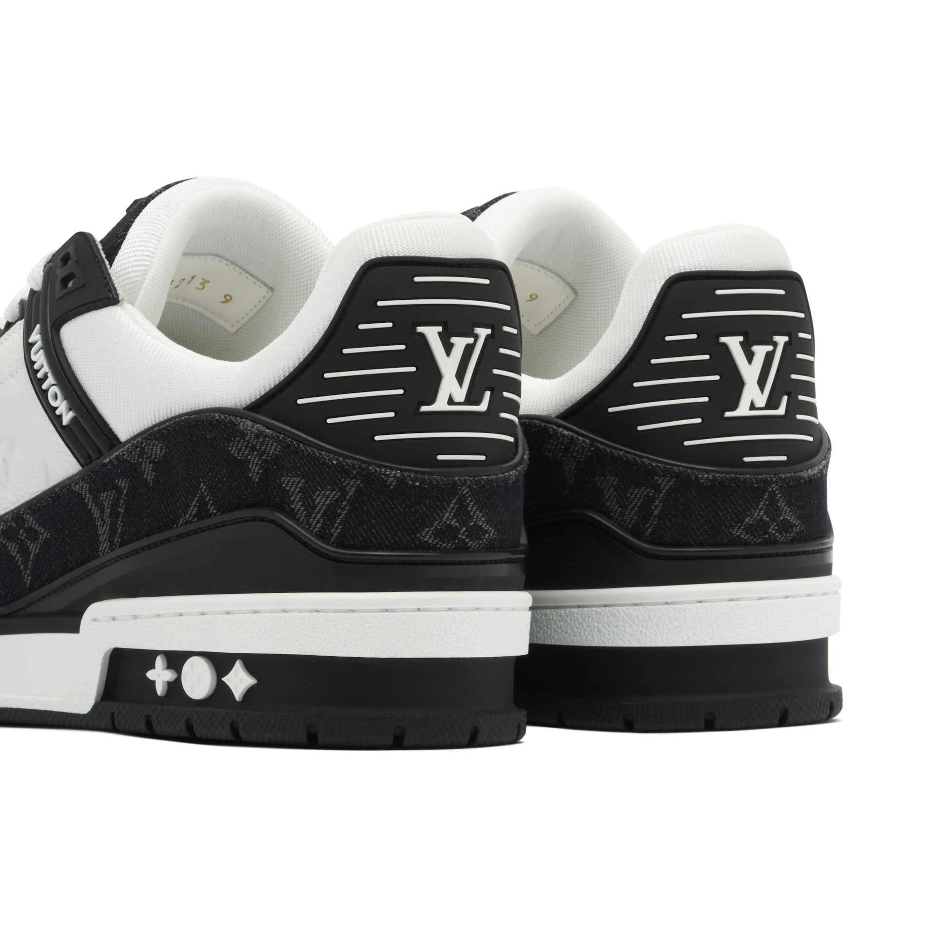 LOUIS VUITTON LV TRAINER DENIME MONOGRAM WHITE BLACK