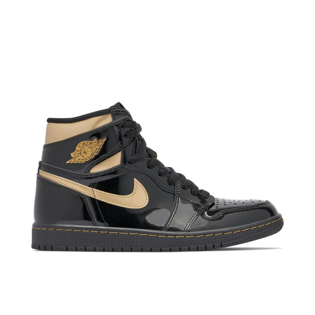 AIR JORDAN 1 HIGH OG PATENT BLACK GOLD