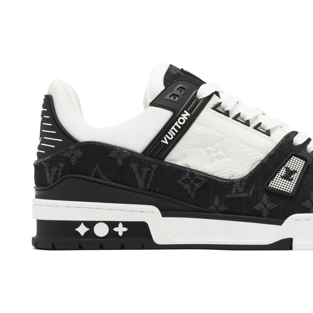 LOUIS VUITTON LV TRAINER DENIME MONOGRAM WHITE BLACK