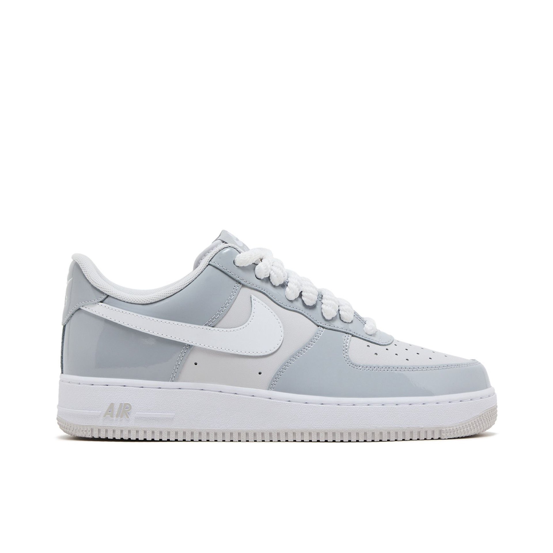 NIKE AIR FORCE 1 '07 LV8 'WOLF GREY PATENT'