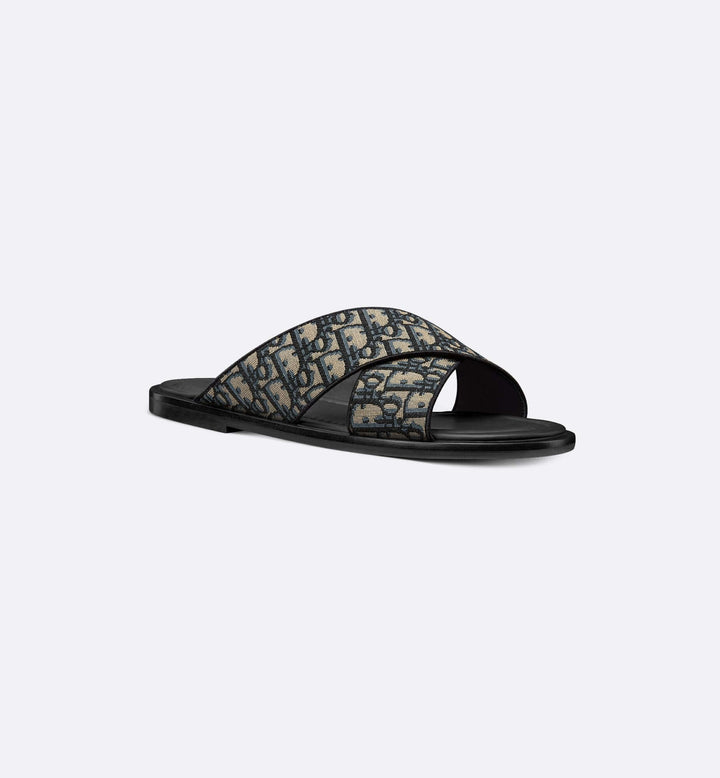 Dior Oblique Jacquard Strap Sandals – Beige & Black Edition
