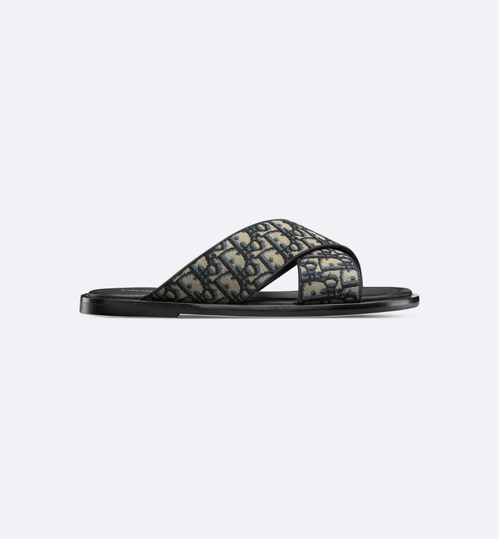 Dior Oblique Jacquard Strap Sandals – Beige & Black Edition
