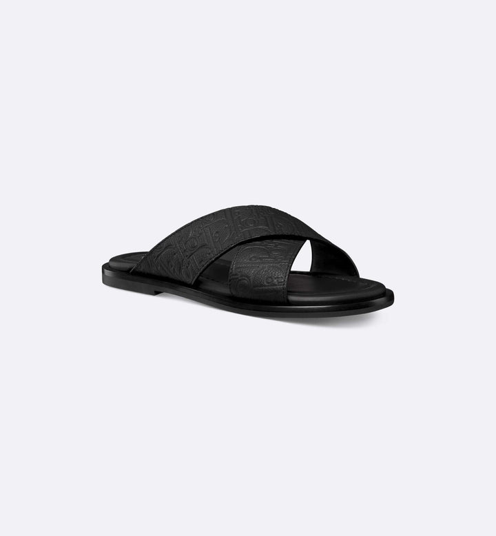 Dior Men’s Alias-Style Leather Strap Sandals – Black Gravity Edition