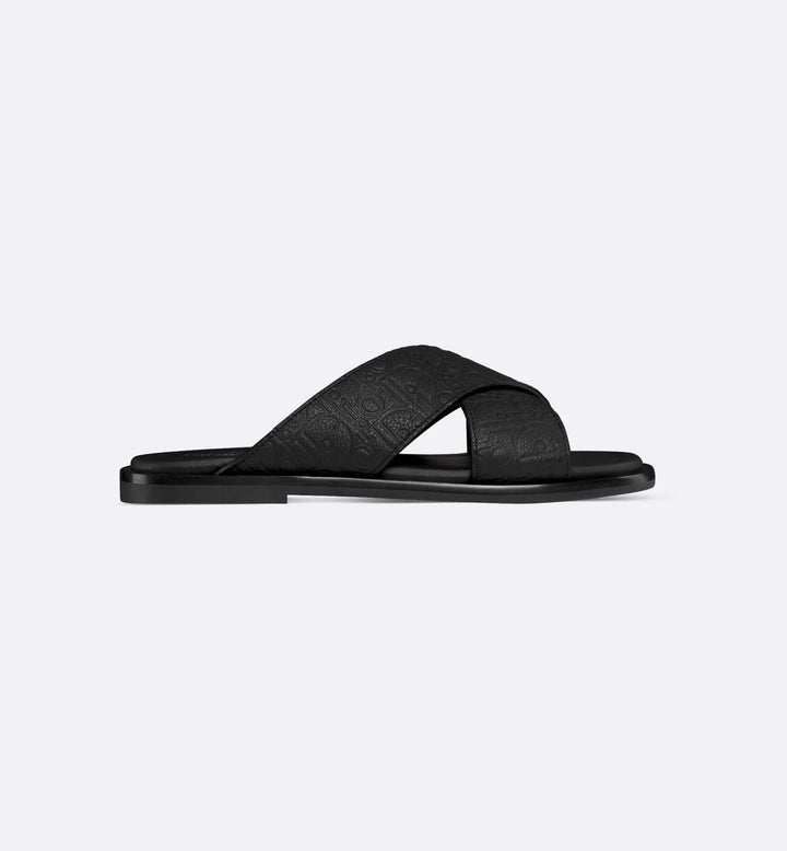 Dior Men’s Alias-Style Leather Strap Sandals – Black Gravity Edition