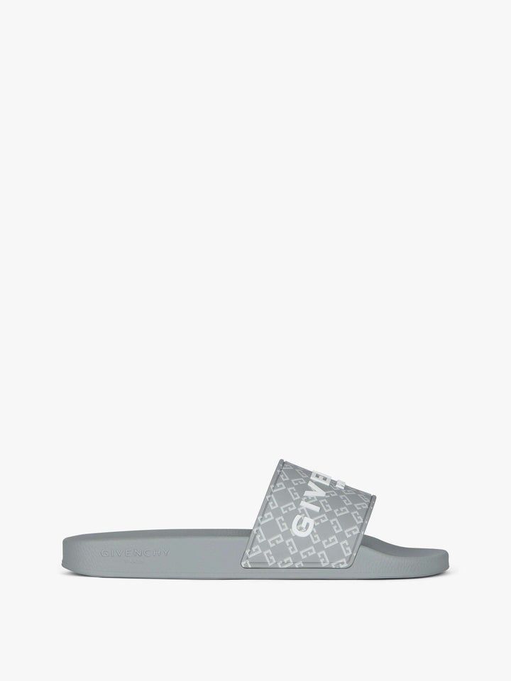 Monogram-Style Flat Slide Sandals – Rubber Edition 72
