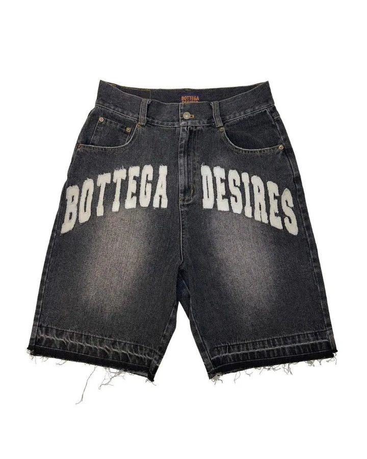 American Street Retro Denim Shorts with Oversized Jeans