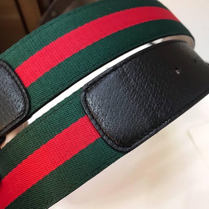 Gucci GG Marmont Web Belt Canvas and Leather 'Green/Red'