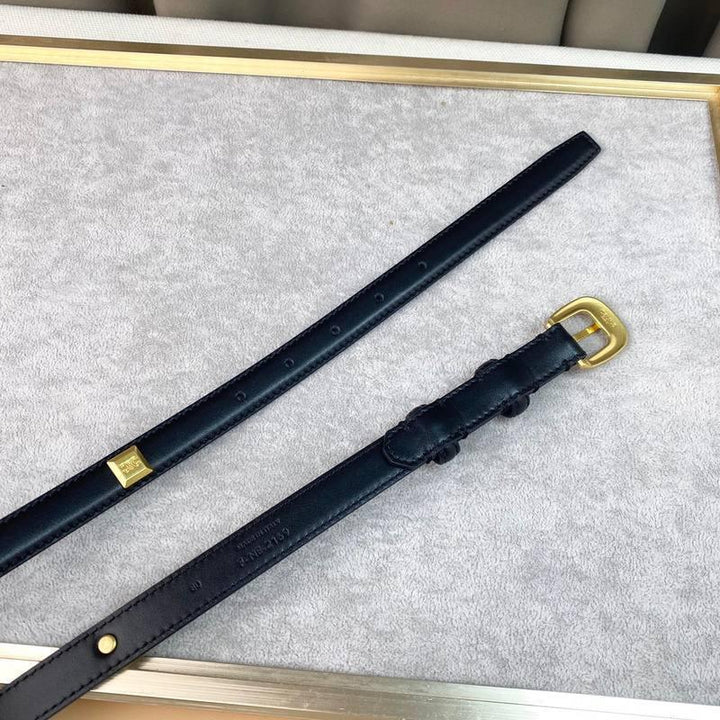 Celine Women Gold Buckle Belt 'Black'